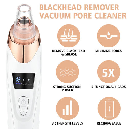 5 in 1 Electric Blackhead Remover vacuum, WhiteHead, blackhead & Acne cleaner