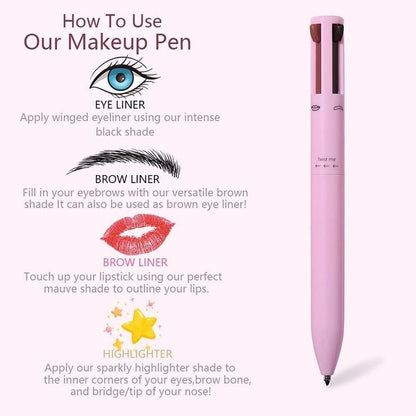 4 In 1 Waterproof Makeup Pen Eyebrow Pencil Lip Color Liner Highlight Lying Silkworm Eyeliner